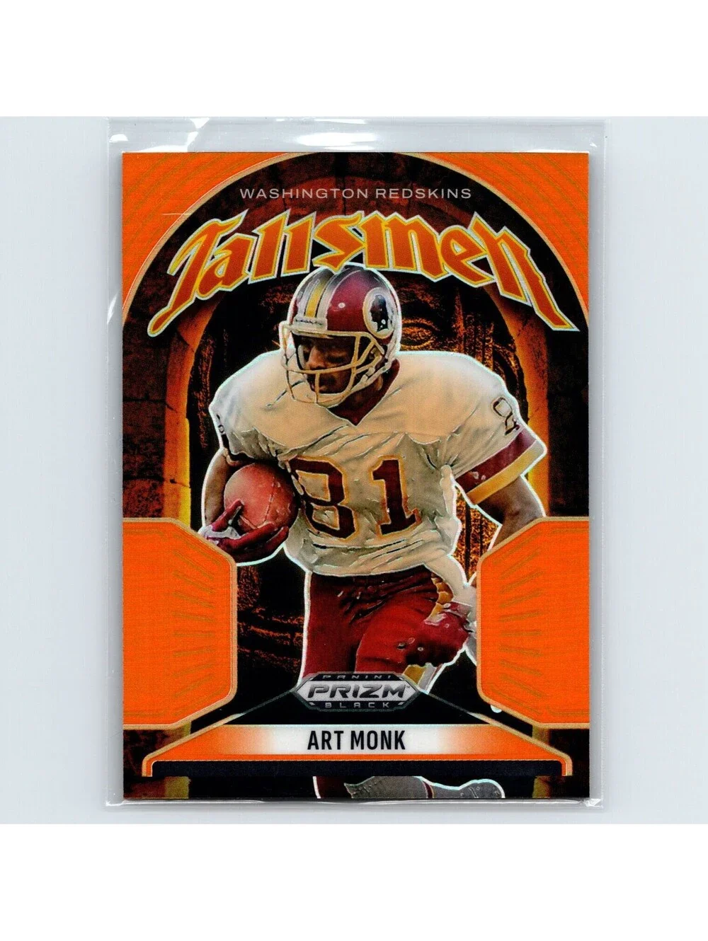 2025 Panini Prizm Black Art Monk #17 Talisman Orange #/49 Washington Redskins